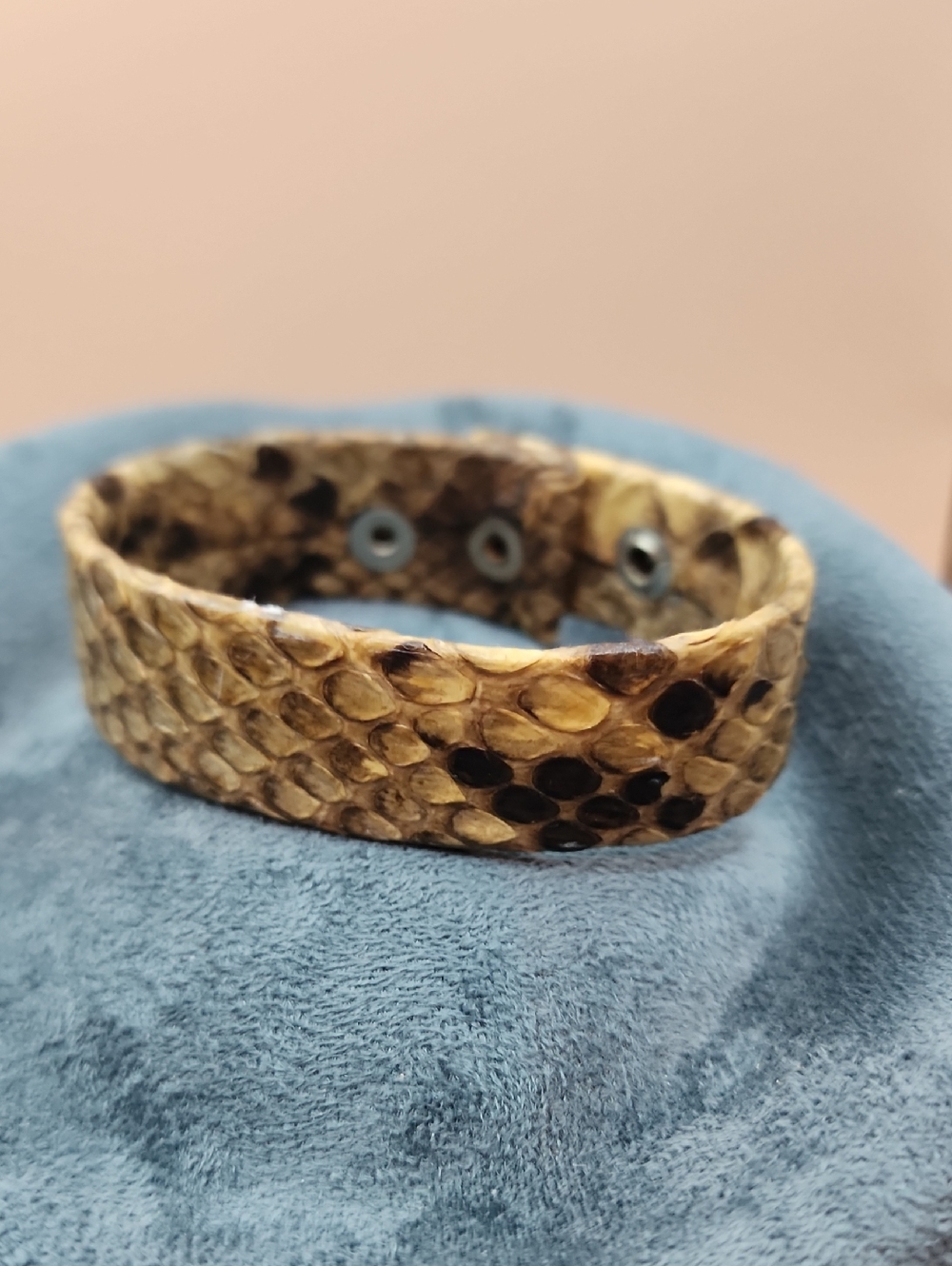 Vintage PYTHON snake Skin Bracelet Hand Crafted